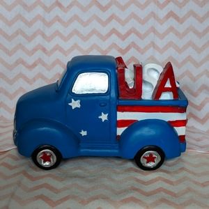 New - Patriotic Blue Truck USA and Stars in back - 8" long x 5" high